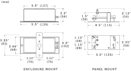 Dimensions for PR-274/275